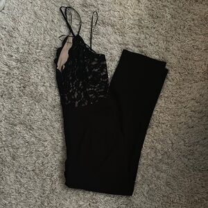 Express Black Lace Detail Jumpsuit